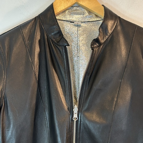 Lamarque CHAPIN | REVERSIBLE LEATHER BOMBER black-silver size small - Picture 13 of 14